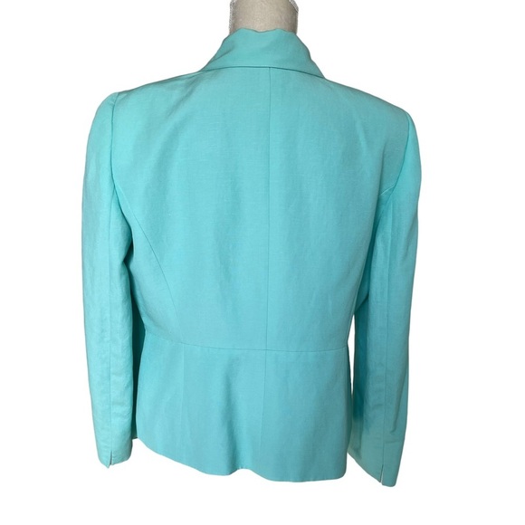 Tahari Women’s Linen Blend Snap Buttons Blazer Jacket Size 14P Mint Green - Picture 4 of 8